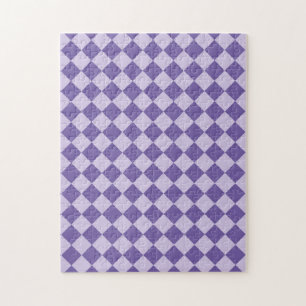 Purple Chequered Diamond Pattern Jigsaw Puzzle