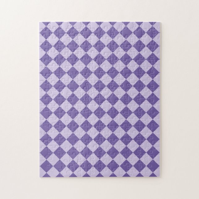 Purple Chequered Diamond Pattern Jigsaw Puzzle (Vertical)
