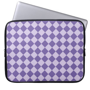 Purple Chequered Diamond Pattern Laptop Sleeve
