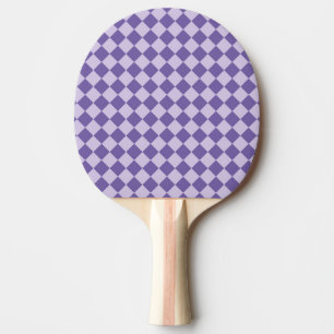 Purple Chequered Diamond Pattern Ping Pong Paddle