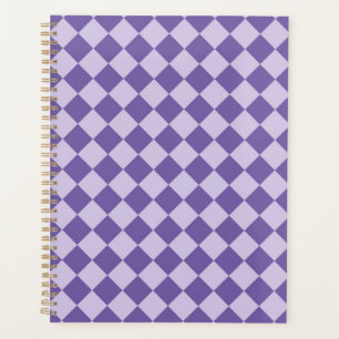 Purple Chequered Diamond Pattern Planner