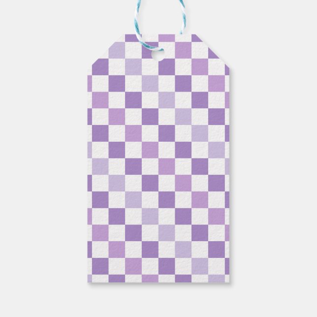 Purple Chequered Gift Tag (Back)