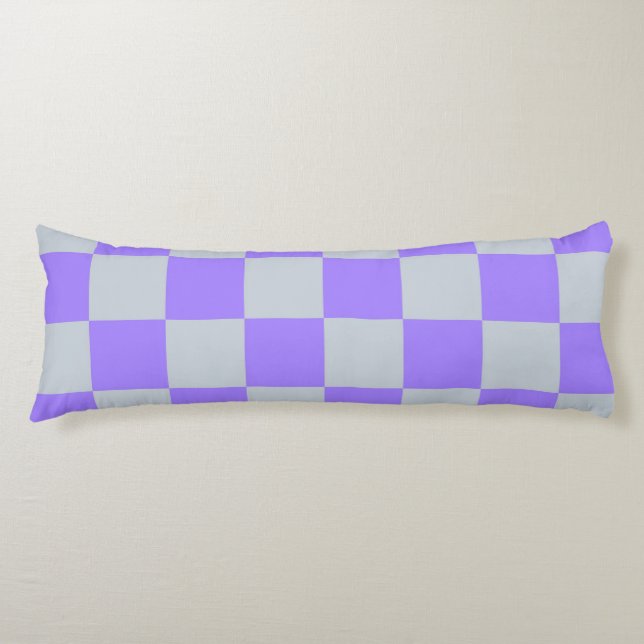 Purple Chequered Gingham Pattern Body Cushion (Front)