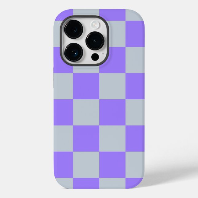 Purple Chequered Gingham Pattern Case-Mate iPhone Case (Back)