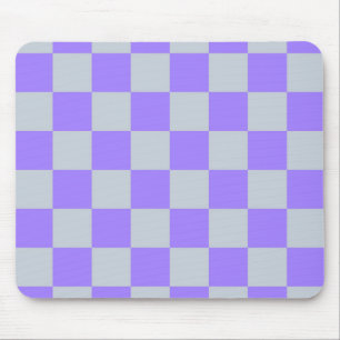 Purple Chequered Gingham Pattern Mouse Pad