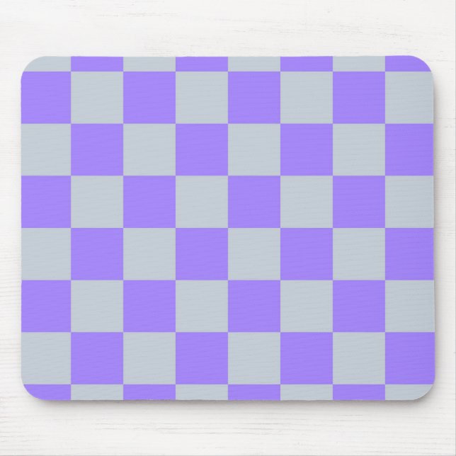 Purple Chequered Gingham Pattern Mouse Pad (Front)