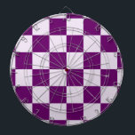 Purple Chequered Pattern Dartboard<br><div class="desc">Chequered Pattern consists of alternating purple squares or rectangles arranged in a chequerboard pattern, the number, size, and length-width proportions of the rectangles vary from one flag to another. Checkers pattern is lovely and flattering to wear all year round. The optical-grid pattern has appeared in many season and it is...</div>
