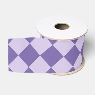 Purple Chequered Pattern Grosgrain Ribbon