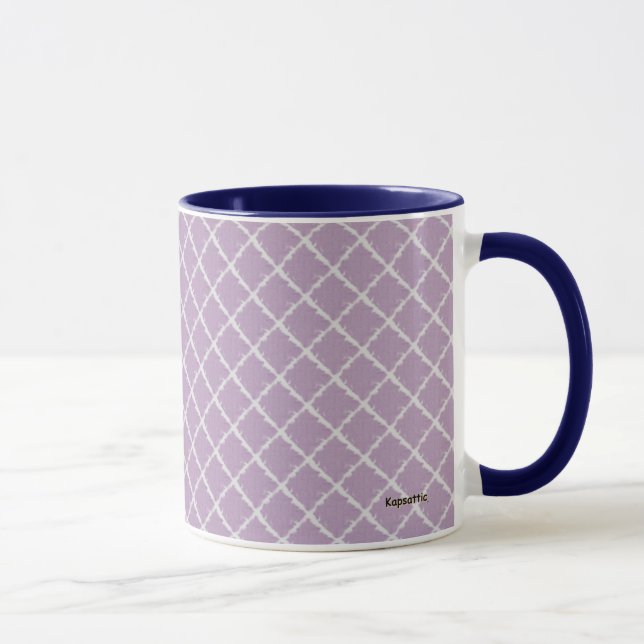Purple Chequered Pattern Mug (Right)