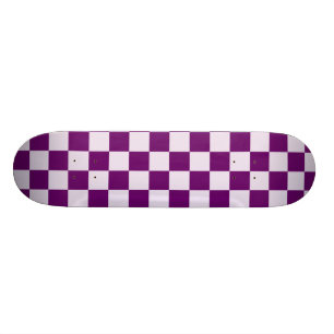 Purple Chequered Pattern Skateboard