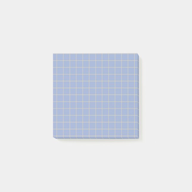 Purple Chequered Pattern Stylish Grid Design Post-it Notes (Front)