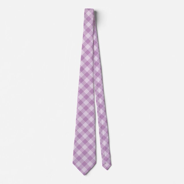 Purple Chequered Pattern Tie (Front)