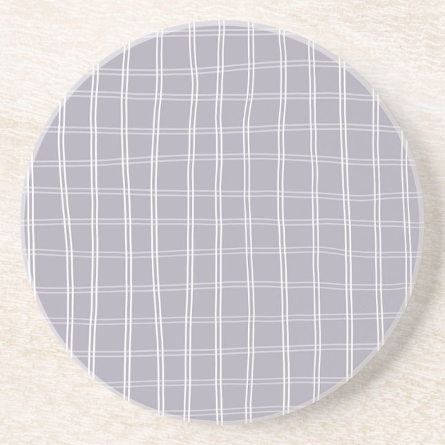 Purple chequered sandstone coaster (Front)