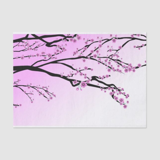 Purple Cherry Blossom Sakura Tissue Paper (Front)