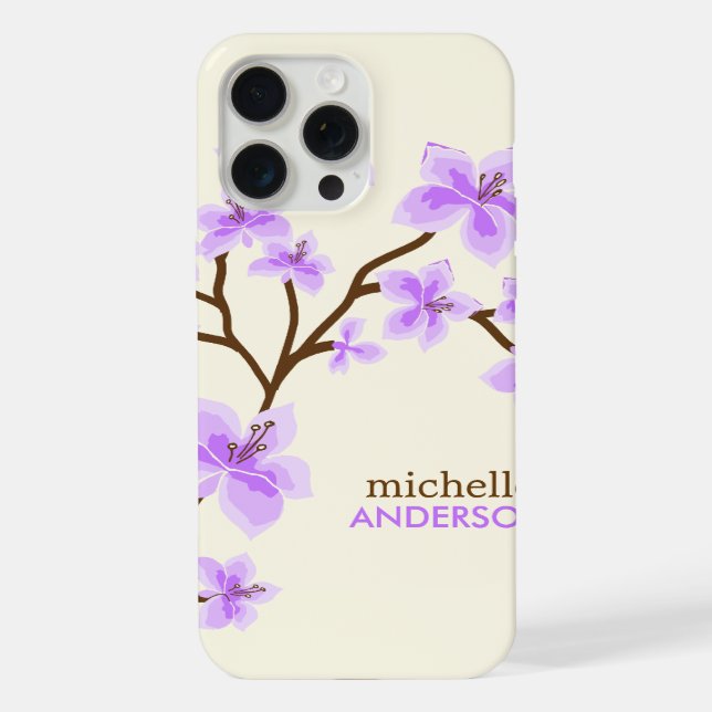Purple Cherry Blossoms Tree iPhone Case (Back)