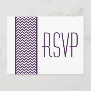 Purple Chevron Border RSVP Postcard