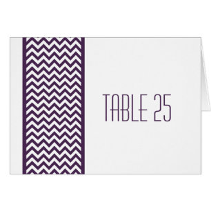 Purple Chevron Border Table Number Card