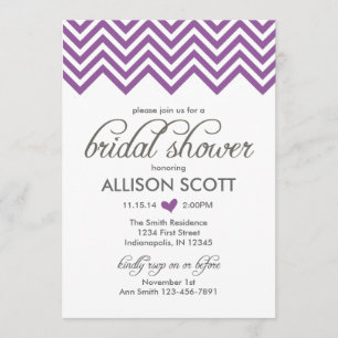 Purple Chevron Bridal Shower Invitation
