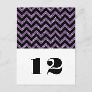 Purple Chevron Glitter Table Postcard