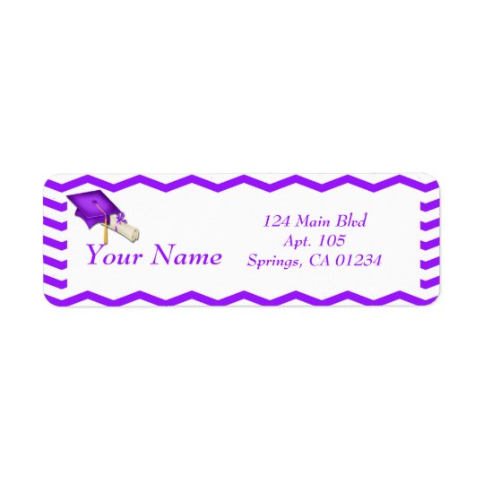 Purple Chevron Graduation Address Labels