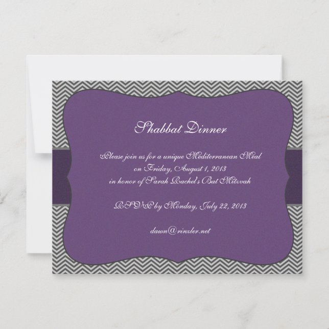Purple Chevron Invitation - insert (Front)