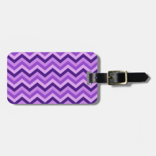 Purple Chevron Luggage Tag