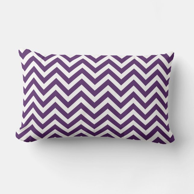 Purple Chevron Lumbar Pillow (Front)
