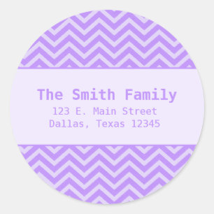 Purple Chevron Paper Texture Address Label Sticker