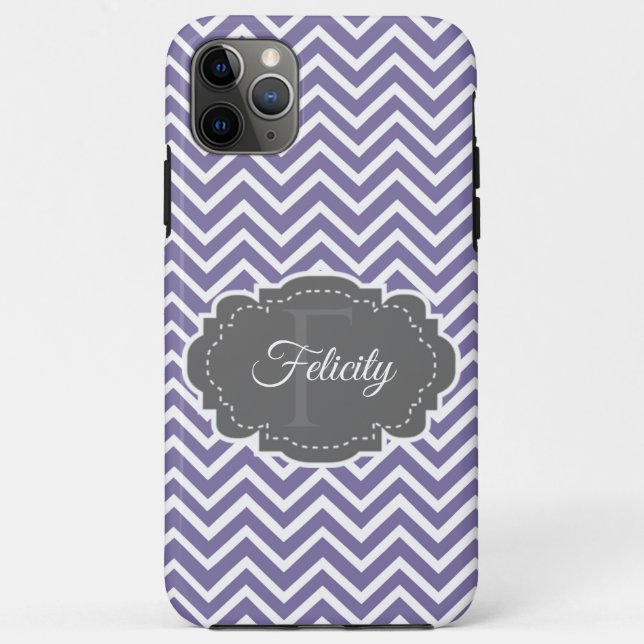 Purple Chevron Personalised Case-Mate iPhone Case (Back)