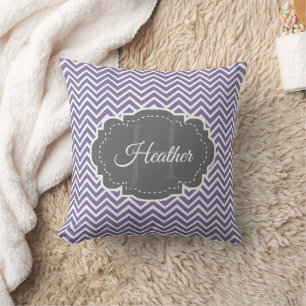 Purple Chevron Personalised Cushion