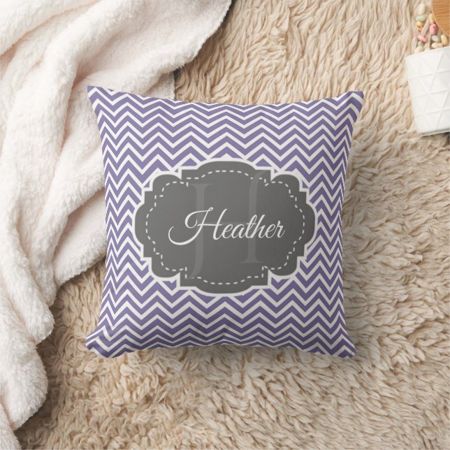Purple Chevron Personalised Cushion (Blanket)