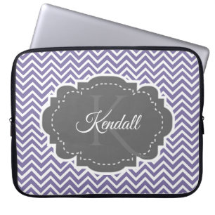 Purple Chevron Personalised Laptop Sleeve