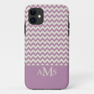 Purple Chevron Stripe 3  Monogram iPhone 11 Case
