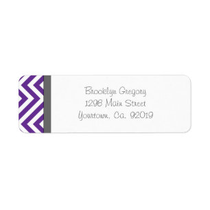 Purple Chevron Stripe Return Address Label