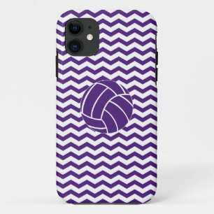Purple Chevron Stripes Volleyball iPhone 5 Case
