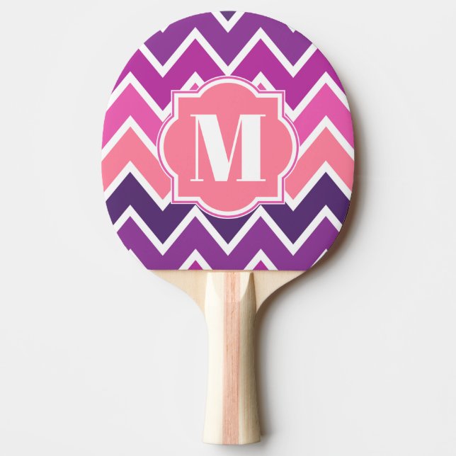 Purple Chevrons Ping Pong Paddle (Front)