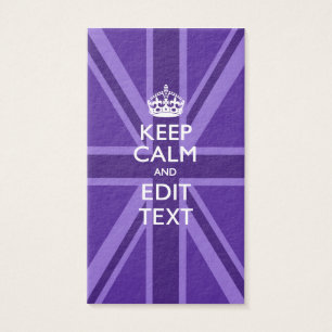 Purple Chic Keep Calm And Your Text Union Jack