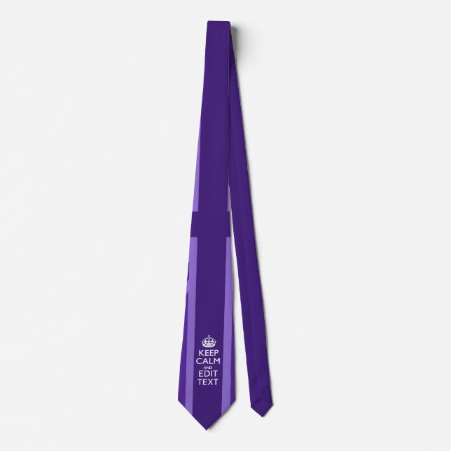 Purple Chic Keep Calm And Your Text Union Jack Tie (Front)