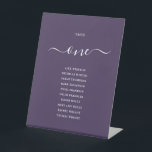 Purple Chic Script Table Number Seating Chart Pedestal Sign<br><div class="desc">These elegant purple signature script table number seating chart signs are perfect for all celebrations. Designed by Thisisnotme©</div>