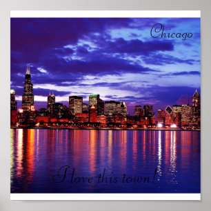Purple CHicago, Canvas Poster