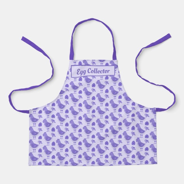 Purple Chickens Egg Collector Personalised Apron (Front)