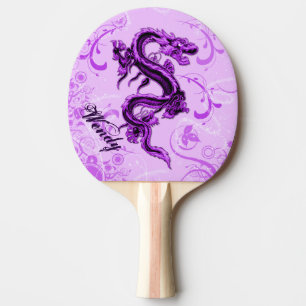 Purple Chinese Dragon Custom Ping Pong Paddle