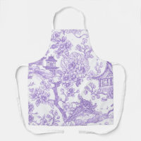 Purple Chinoiserie Toile Dragon Cherry Blossom