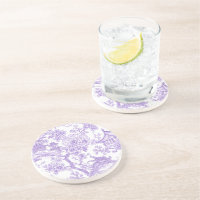 Purple Chinoiserie Toile Dragon Cherry Blossom