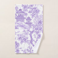 Purple Chinoiserie Toile Dragon Cherry Blossom