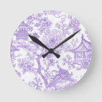 Purple Chinoiserie Toile Dragon Cherry Blossom