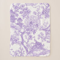 Purple Chinoiserie Toile Dragon Cherry Blossom