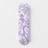Purple Chinoiserie Toile Dragon Cherry Blossom