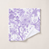Purple Chinoiserie Toile Dragon Cherry Blossom
