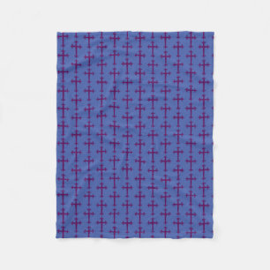 Purple Christian Cross Fleece Blanket